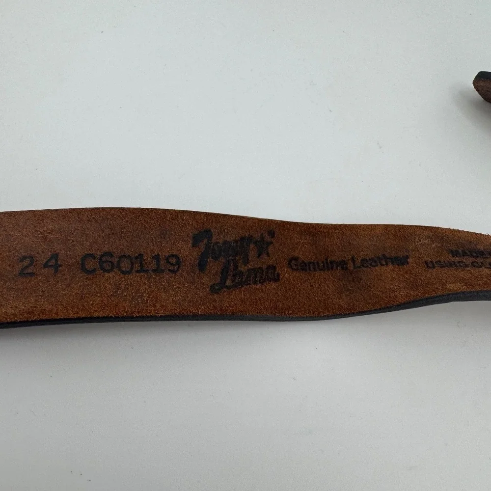 Tony Lama Brown Tooled Leather Western Belt Longhorn Buckle‎ 24 C60119 USA